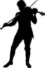 silhouette of a musician playing violin art emo