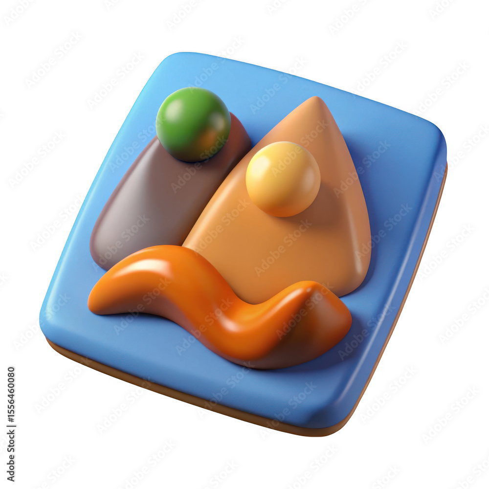 Poster abstract 3d composition with geometric shapes and spheres isolated on transparent background