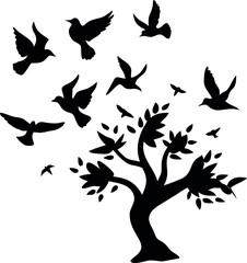 Fototapeta premium tree with birds