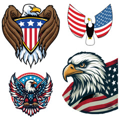 american eagle and american flags