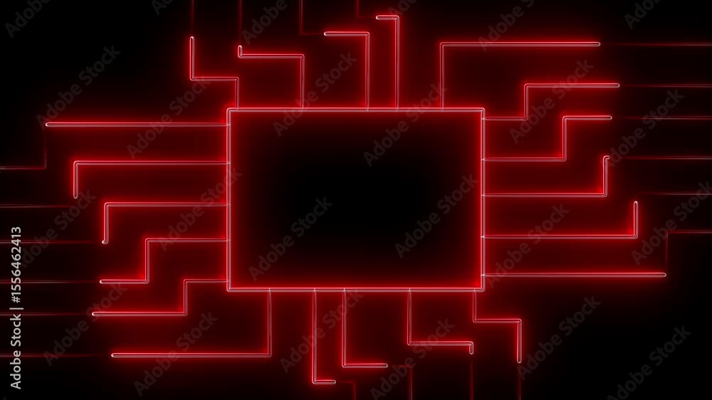 Poster glowing neon rectangle border frame in the shape rectangle. rectangular frame with moving line. digi