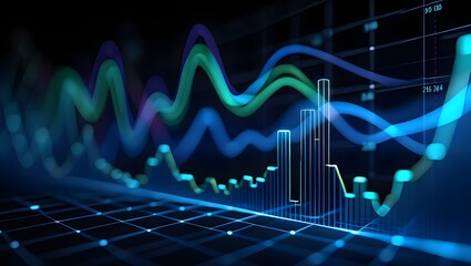 Naklejka premium Trade business analytics graph and financial chart investment. Stock market investment trading graph and crypto currency.