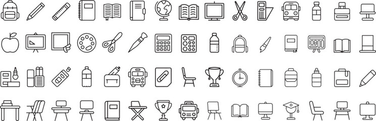 School supplies and educational objects backpack