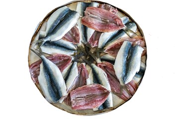 Fresh sardine fish fillets, real and healthy food rich in omega 3