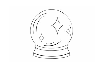 Fototapeta premium Crystal ball with starbursts fortune telling divination
