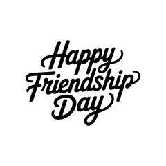 Happy Friendship Day Handwritten Typography Design