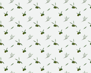 olive and element as seamless pattern background