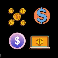 Dollar sign icon set