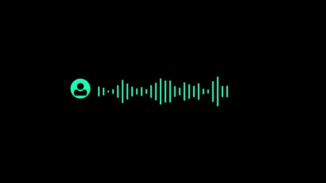 colling icon with user icon and audio waves. Animated visualization of audio sound waves surrounding a person icon against a black background.