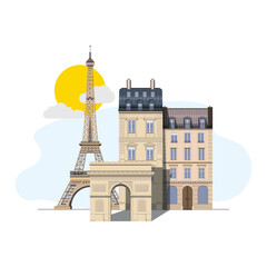 Paris. France. vector illustration of the city of Paris. Travel to Paris