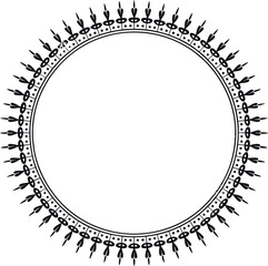 Elegant black and white decorative circular frame design suitable for various creative projects