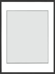 Photo of mockup a simple black frame with a white mat is isolated on white background