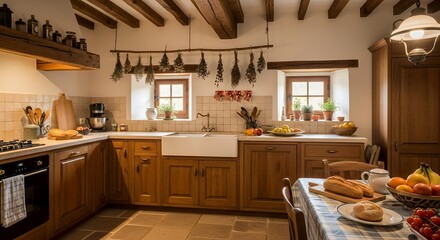 Rustic Charm: A Warm  Welcoming Country Kitchen.