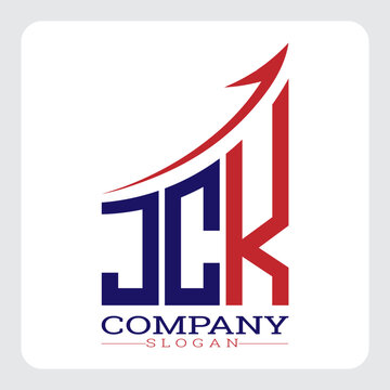 JCK logo design, JCK Company Logo Design Growth vector, JCK Upward Arrow Business Success Logo vector, JCK Corporate Branding Logo, JCK simple and modern logo, JCK business finance logo design, etc.