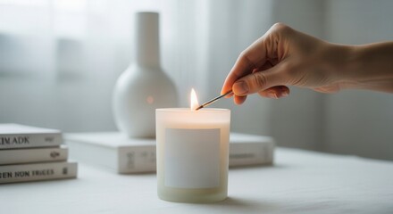 Lighting a Candle for Relaxation & Warmth