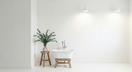 Minimalist Bathroom Design with Freestanding Tub