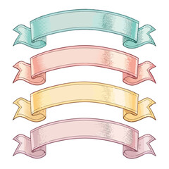 Ribbon banner set. Simple ribbons. Vector