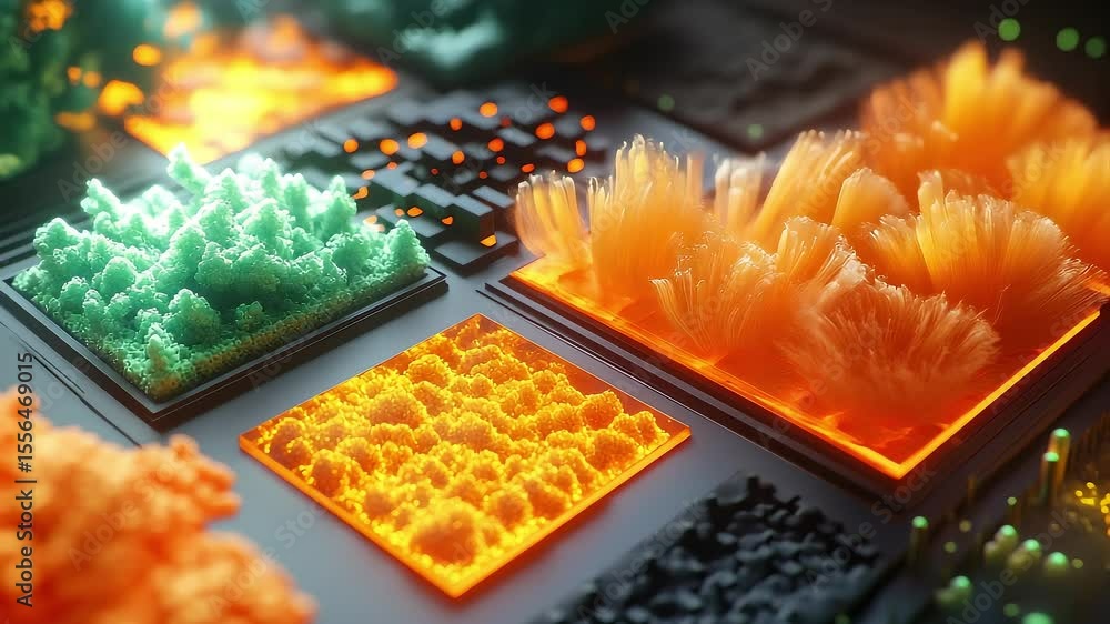 Aufkleber abstract data visualization science technology background motion