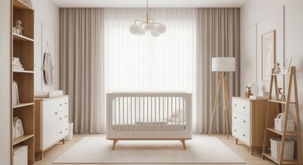 Modern Nursery Design, Serene Baby Room Interior