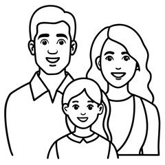 family Portrait vector line art and minimalist vector