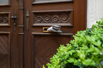 Traditional German Wooden Door Carved Details Bavaria Architecture Heritage House