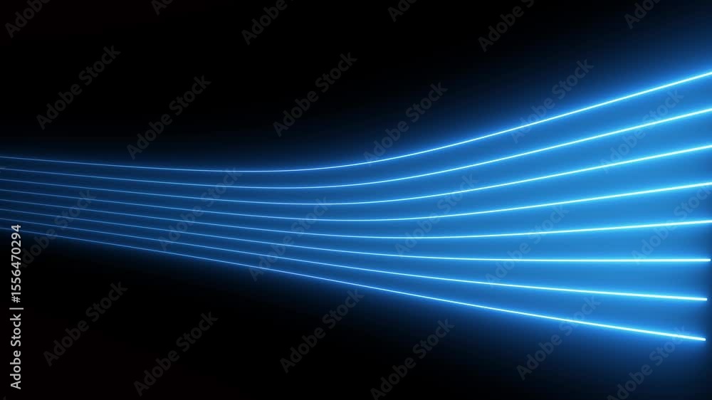 Poster abstract futuristic animation colorful neon lines are moving forward through the trail by the lighti