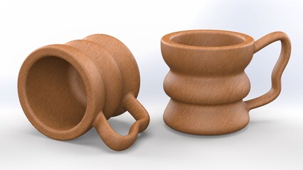 Recyclable Cup. Decomposable. Isolated. White background. 3D render
