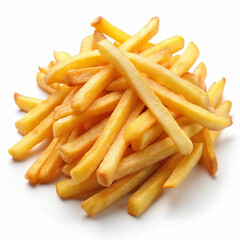 French fries isolated on a white background, showcasing