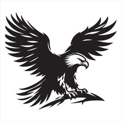 Fototapeta premium siting eagle Silhouette Vector Art, and Graphic, vector black color silhouette 