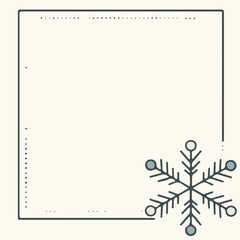 Obraz premium Minimalist winter snowflake frame design with blank space 