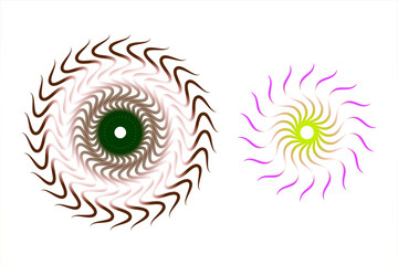 Abstract Brown Pink Green Purple Swirl Mandala Design