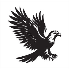siting  eagle  Silhouette Vector Art, and Graphic, vector black color silhouette 