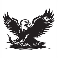 siting  eagle  Silhouette Vector Art, and Graphic, vector black color silhouette 