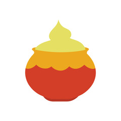 colorful pot of cream vector art illustration