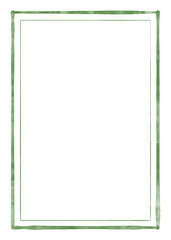 Minimalist green frame with brush stroke.