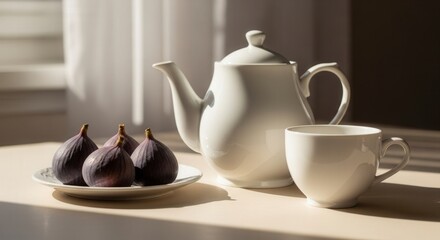Still Life: Tea Time with Fresh Figs