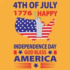 USA Independence Day t shirt design silhouette vector art illustration, 4th of July independence day