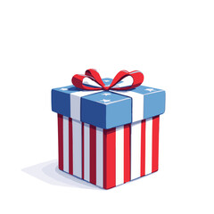 us flag themed gift box isolated on white