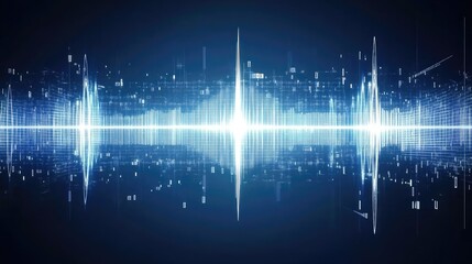 Abstract digital sound wave graphic.
