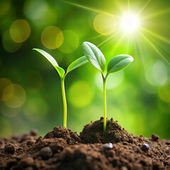 A stock photo of two green sprouts, symbolizing new growth