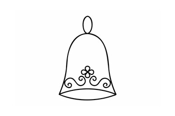 Ornate bell with decorative swirls flourish