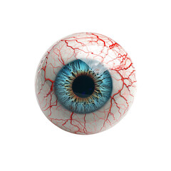 Blue Eyeball with Red Veins isolated on a transparent background