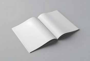A4 Landscape Horizontal Magazine Brochure 3D Rendering White Blank Mockup