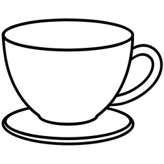 Tea Cup vector line art and minimalist vector