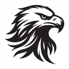 Fototapeta premium siting eagle Silhouette Vector Art, and Graphic, vector black color silhouette 