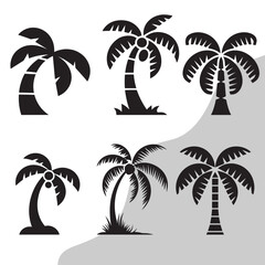 set of vector palm trees