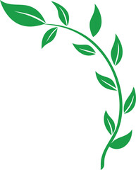Simple Green Vine with Leaves Vector Illustration Nature Inspired Design Element for Decoration and Springtime Aesthetic Projects and Creative Ventures