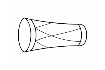 Black outline of a barrel drum percussion musical instrument