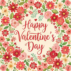 A Happy Valentine Day flower pattern background