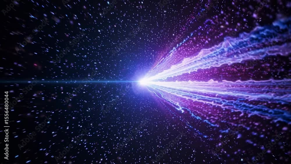 Aufkleber dynamic video concept of a cosmic explosion with a central glowing light. captured from a front-faci